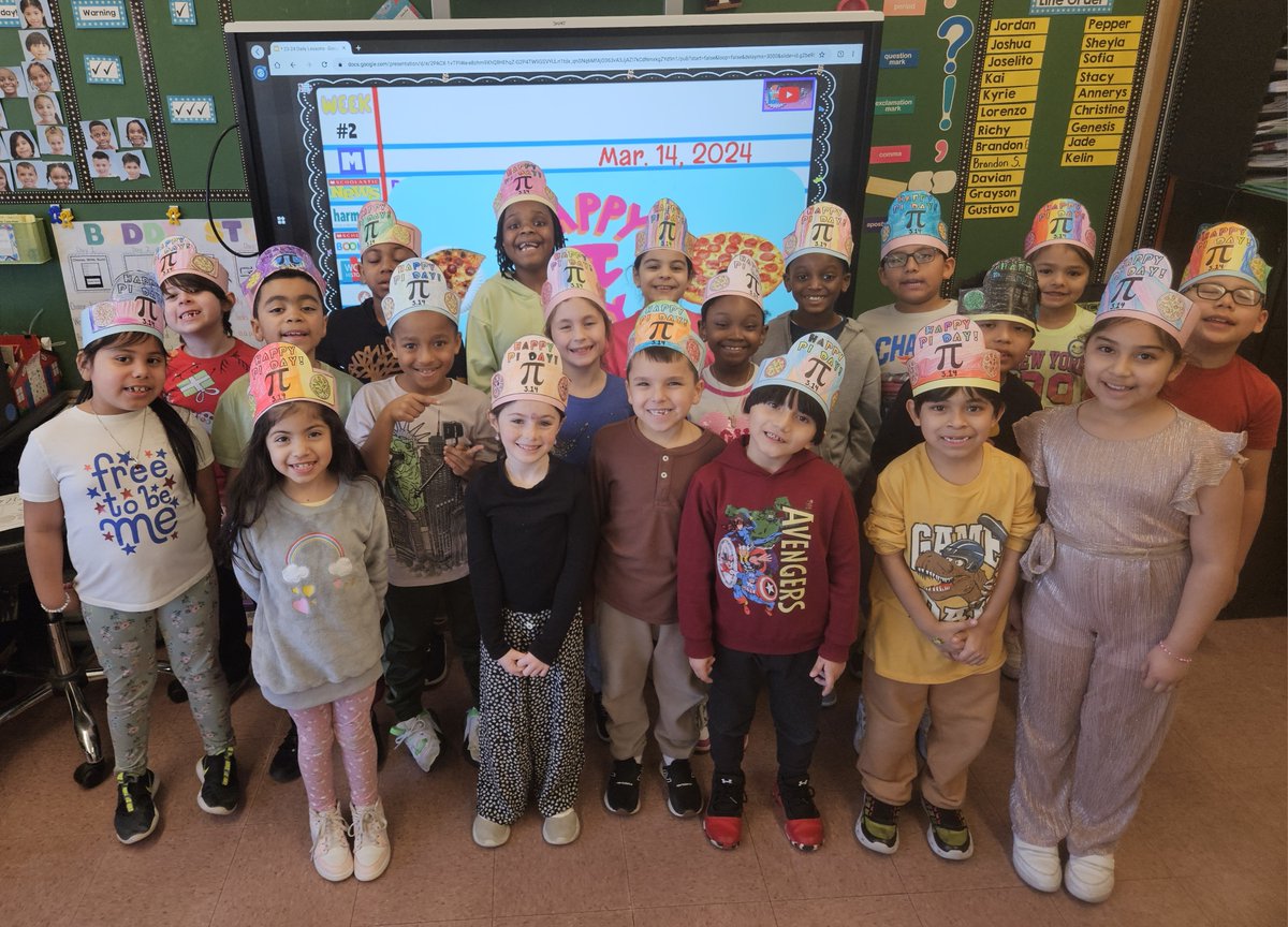 Students in Mrs. Fields' class @BrookAveSchool celebrated Pi Day with learning and fun @BayShoreSchools.