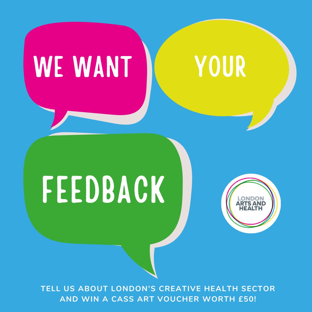 We are working with @RGordon_Nesbitt @LDN_Culture to look at the scale and maturity of London's #CreativeHealth sector. Share your feedback on your work and be in with a chance to win a £50 @CASSART1984 voucher! docs.google.com/forms/d/1z5HGW…