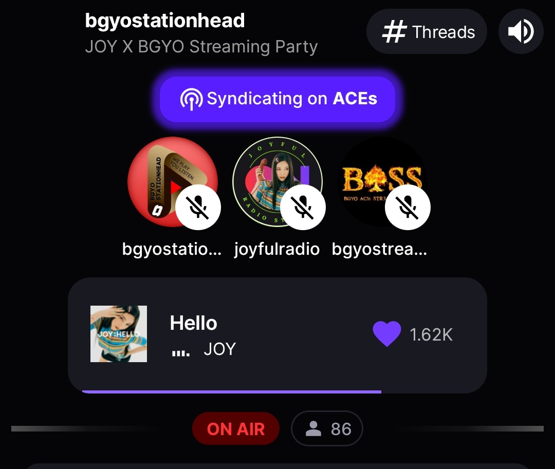 bgyostreamsquad's tweet image. JOY x BGYO Streaming Party with @JOYful_station 

We're now on air

📻 stationhead.com/bgyostationhead 

See you on Stationhead!

#JOY #조이 @RVsmtown
#BGYO_Patintero
#BGYO @bgyo_ph