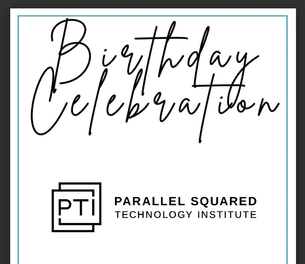 Today we will celebrate the 1st birthday of PTI ! parallelsq.org