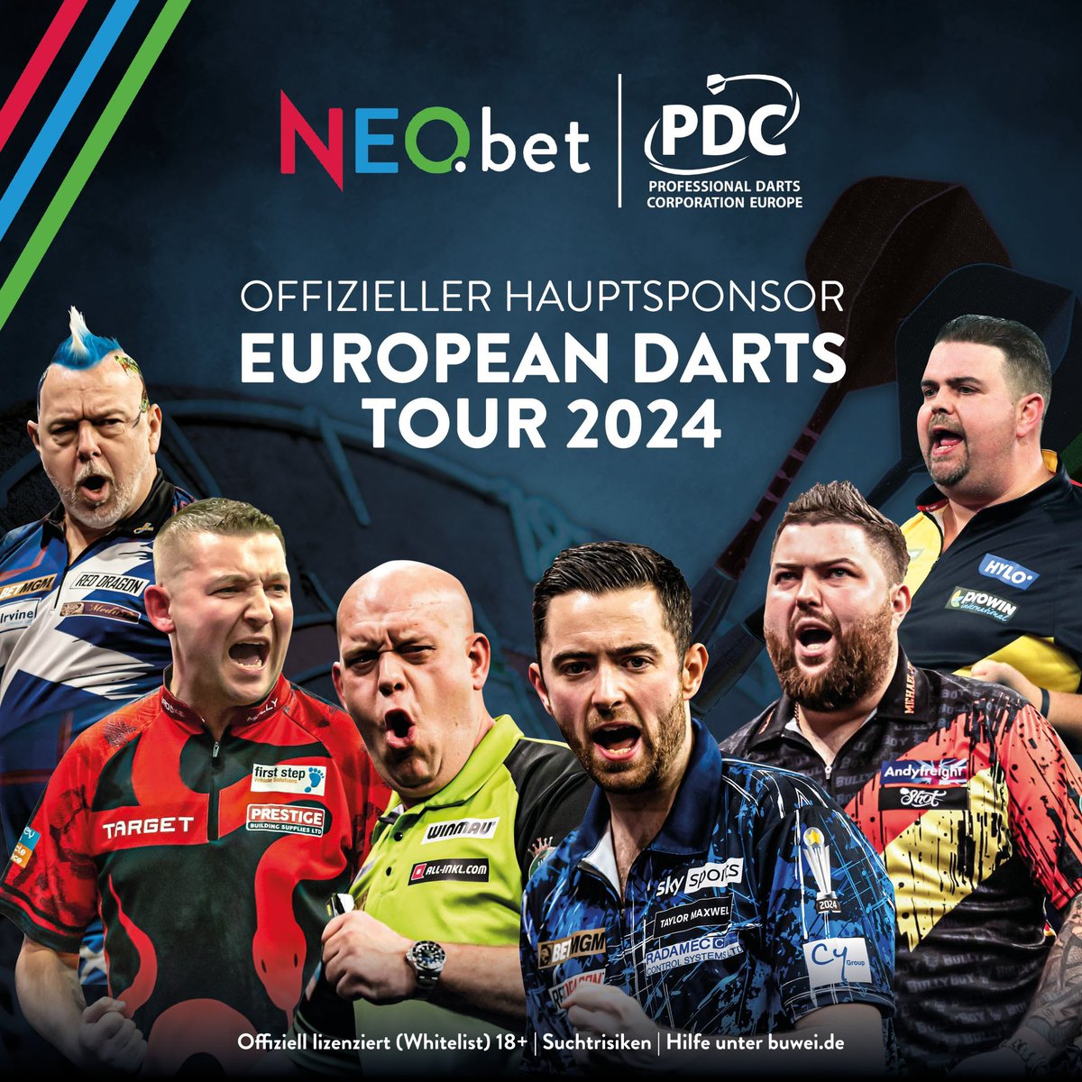 🎯 𝗡𝗘𝗢.𝗯𝗲𝘁 𝗴𝗼𝗲𝘀 𝗘𝘂𝗿𝗼𝗽𝗲𝗮𝗻 𝗧𝗼𝘂𝗿 🔴🔵🟢 We are pleased to present the innovative sports betting professionals NEO.bet as our new main sponsor of the European Darts Tour 2024! All info via pdc-europe.tv 📲