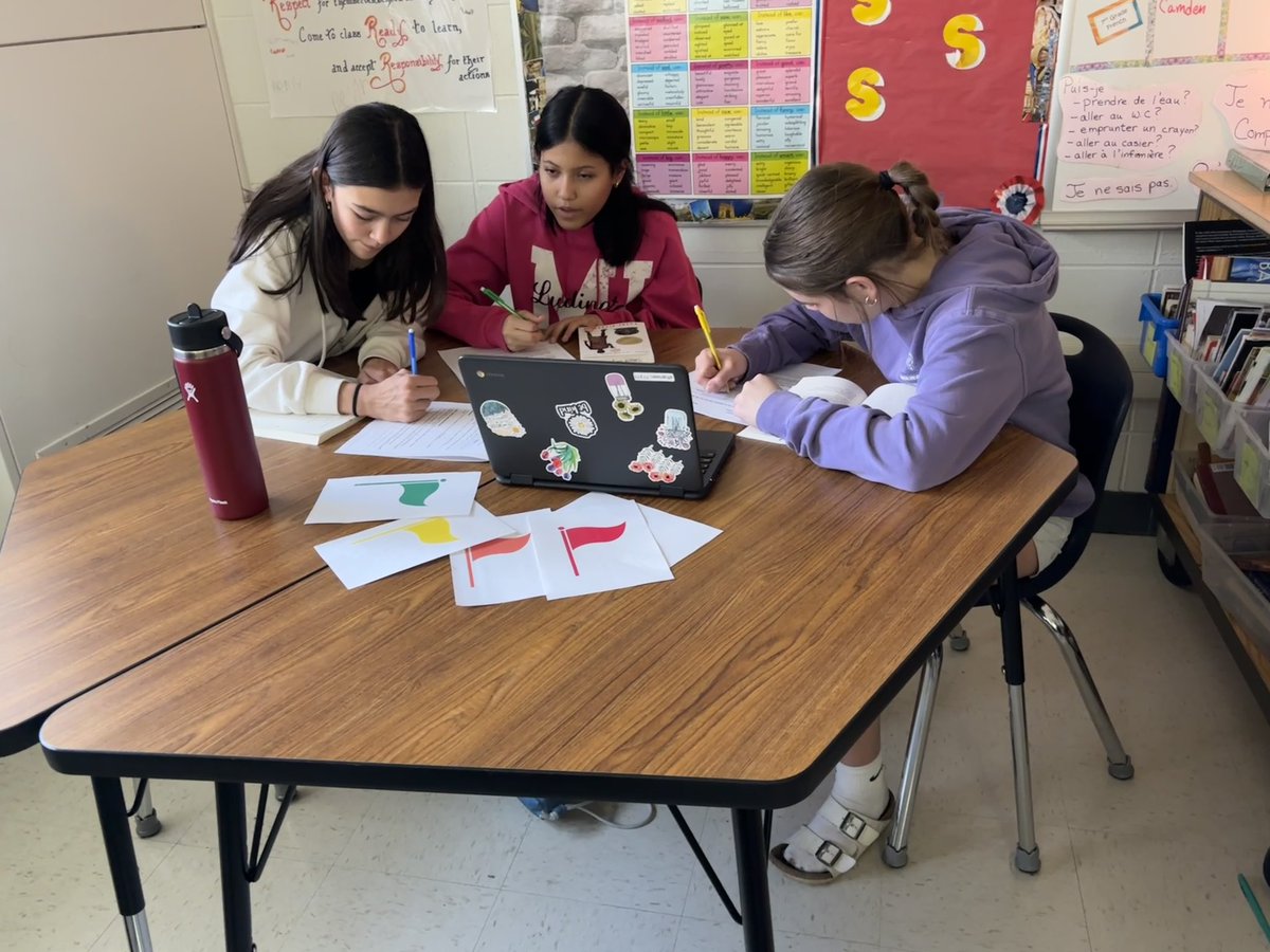 Thanks Coach Adam <a href="/glencrestms/">Glen Crest MS</a> for the great “Capture the Flag” idea. Students answered a couple of questions and, once checked, were allowed to steal a flag from another team. This continued throughout the period. Each color flag had a secret point value. At the end, they