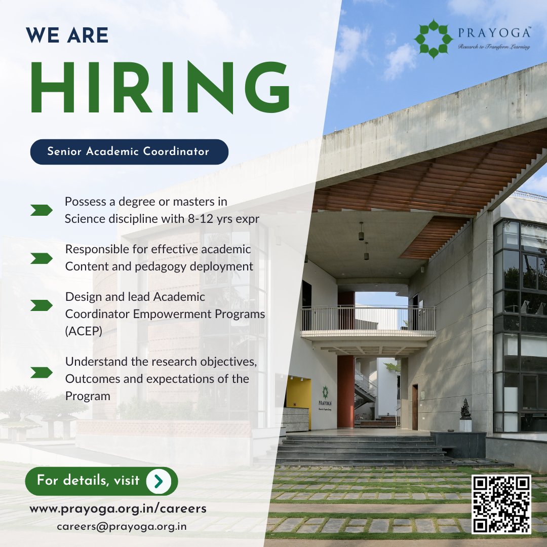 We are hiring!
Would you like to contribute to our ongoing research and education projects? Apply now to the various positions open at Prayoga!
 
#Hiring #JobsInResearch #JobsInEducation #Prayoga