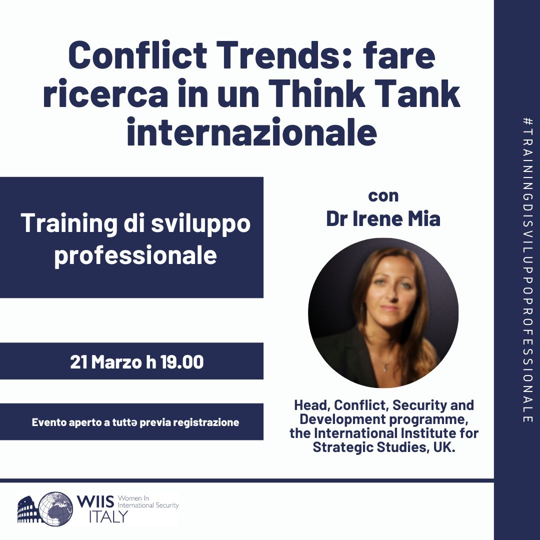 📢 Riprendiamo le nostre attività con un #Training da non perdere! <a href="/_IreneMia/">_IreneMia</a> ci parlerà dell'analisi di #ConflictTrends e del suo lavoro in un #ThinkTank internazionale.
🗓21/03  h 19-20 
💻 su ZOOM
L'evento è aperto a tuttə, previa registrazione qui👇🏻
forms.gle/zHVWwBoNw5jFXs…