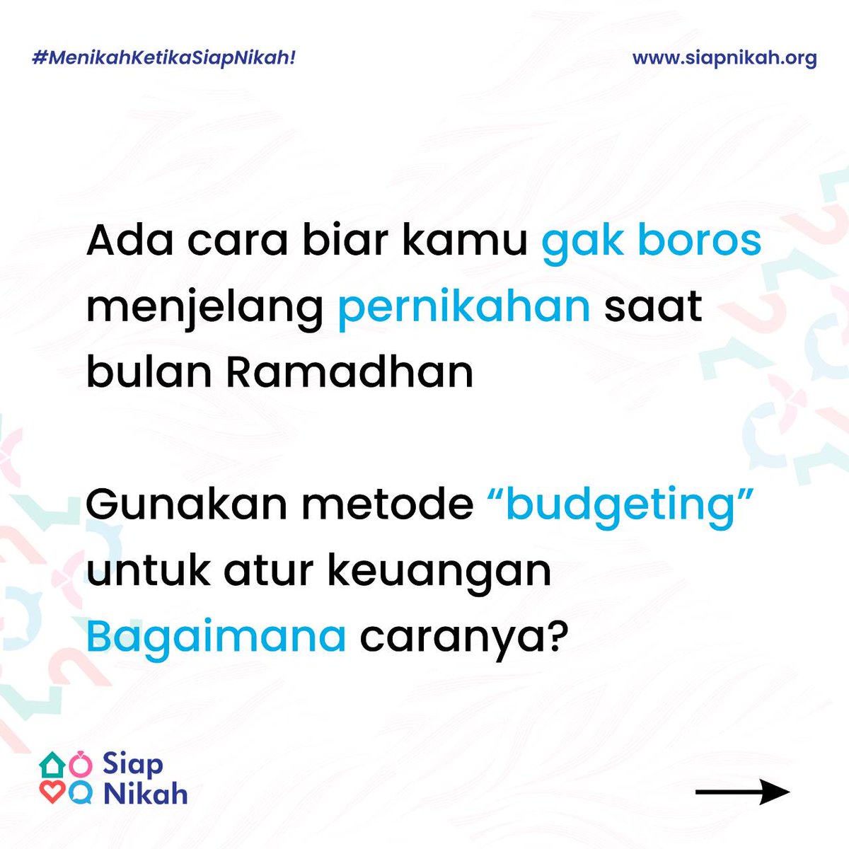 siapnikah_org's tweet photo. Halo, Sobat Siap Nikah! ✨
Menarik sekali yaa pembahasan Ramadhan kita kali ini
Kalau Sobat Siap Nikah?
Bagaimana tips keuangan bulan Ramadhannya?
Share di kolom komentar ya! ✨
#SiapFinancial
#SiapNikah
#Budgeting
#FinancialPlanning
#BKKBN https://t.co/QYLUu9rrWp