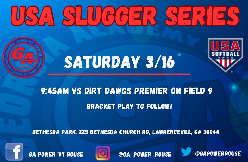 Heading back to the dirt this weekend in the USA Slugger Series! 1 pool game and then Bracket Play will begin! See you on the dirt