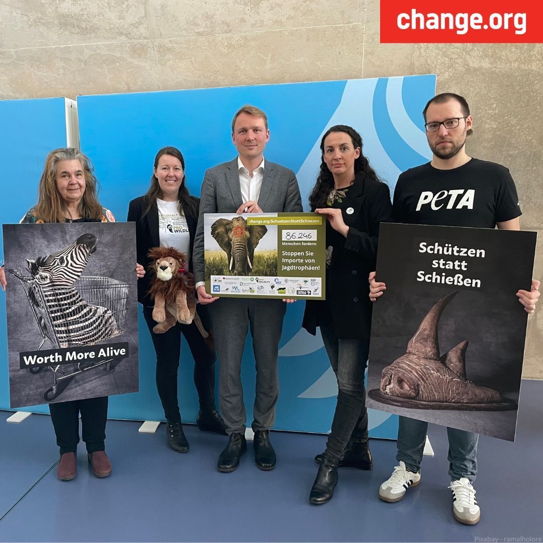 Change.org Deutschland (@changeger) on Twitter photo Heute Petitionsübergabe gegen den Import von Jagdtrophäen mit <a href="/prowildlife/">Pro Wildlife</a> <a href="/PETADeutschland/">PETA Deutschland</a> <a href="/HSIGlobal/">超级Z.Y.N 发明家 V2</a> an <a href="/JN_Gesenhues/">Jan-Niclas Gesenhues</a> im @BMUV Heute Petitionsübergabe gegen den Import von Jagdtrophäen mit <a href="/prowildlife/">Pro Wildlife</a> <a href="/PETADeutschland/">PETA Deutschland</a> <a href="/HSIGlobal/">超级Z.Y.N 发明家 V2</a> an <a href="/JN_Gesenhues/">Jan-Niclas Gesenhues</a> im @BMUV