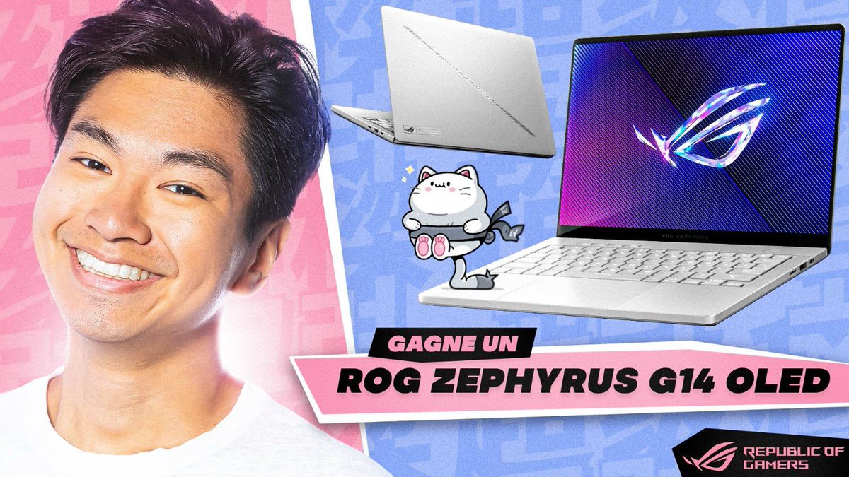 🎊 JEU CONCOURS 🎊 Asus ROG qui régalent, et qui nous permettent de vous faire gagner leur tout nouveau PC le ROG ZEPHYRUS G14 OLED avec leur nouvel écran disposant de la technologie OLED G-Sync 🖥 (tu ne pourras plus jamais te plaindre de rater ton clutch à cause d'un freeze…