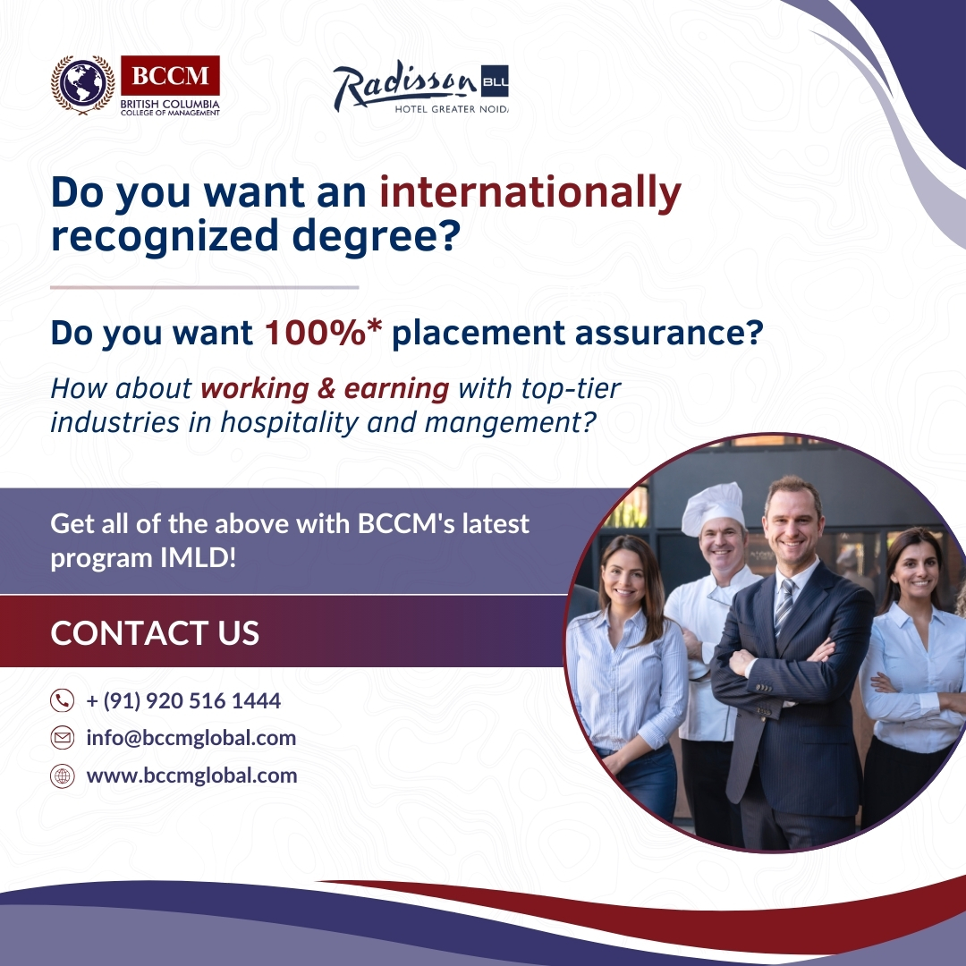 bccm_global's tweet image. Transform your future with BCCM Global IMLD program! Secure your spot in the world&apos;s elite hospitality and management circles with our guaranteed placements. Join us and take the lead! #BCCMGlobal #HigherEducation #HospitalityAndManagement #InternationalDegree #CareerReady