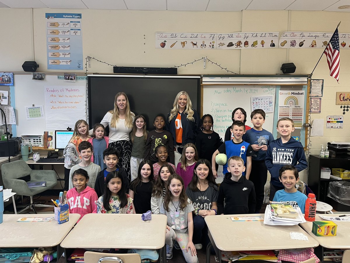 FrenchtownElem's tweet photo. @Broncos Cheerleaders visited Frenchtown yesterday and read to 3rd graders!! Thank you!! 📚💙🤍 #WomeHistoryMonth https://t.co/D2EXfv3IyC