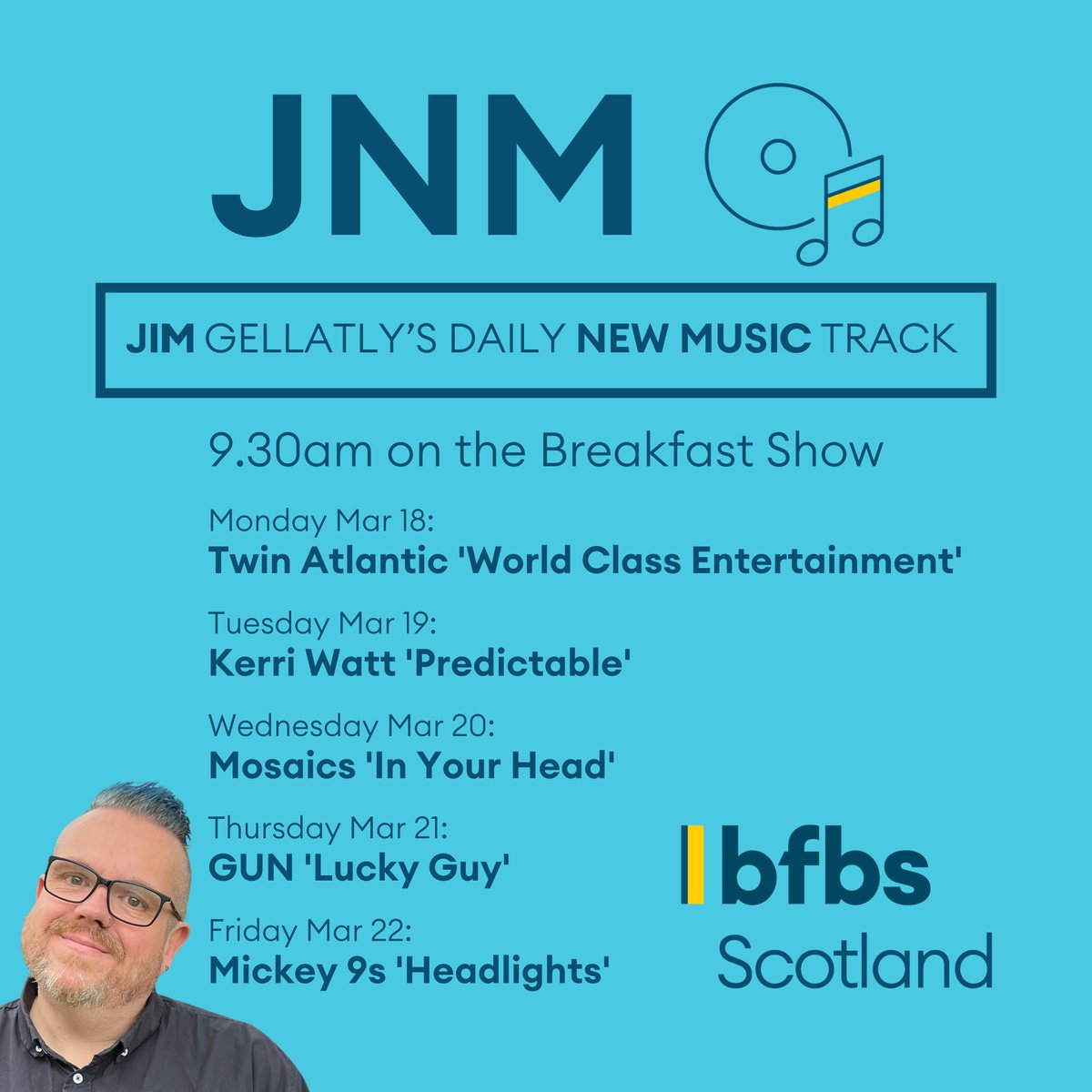 Jim's lining up more New Music from Scotland on the Breakfast Show! 🏴󠁧󠁢󠁳󠁣󠁴󠁿 Rock, Indie, Pop and Country in the mix! 📻 bfbs.com/scotland