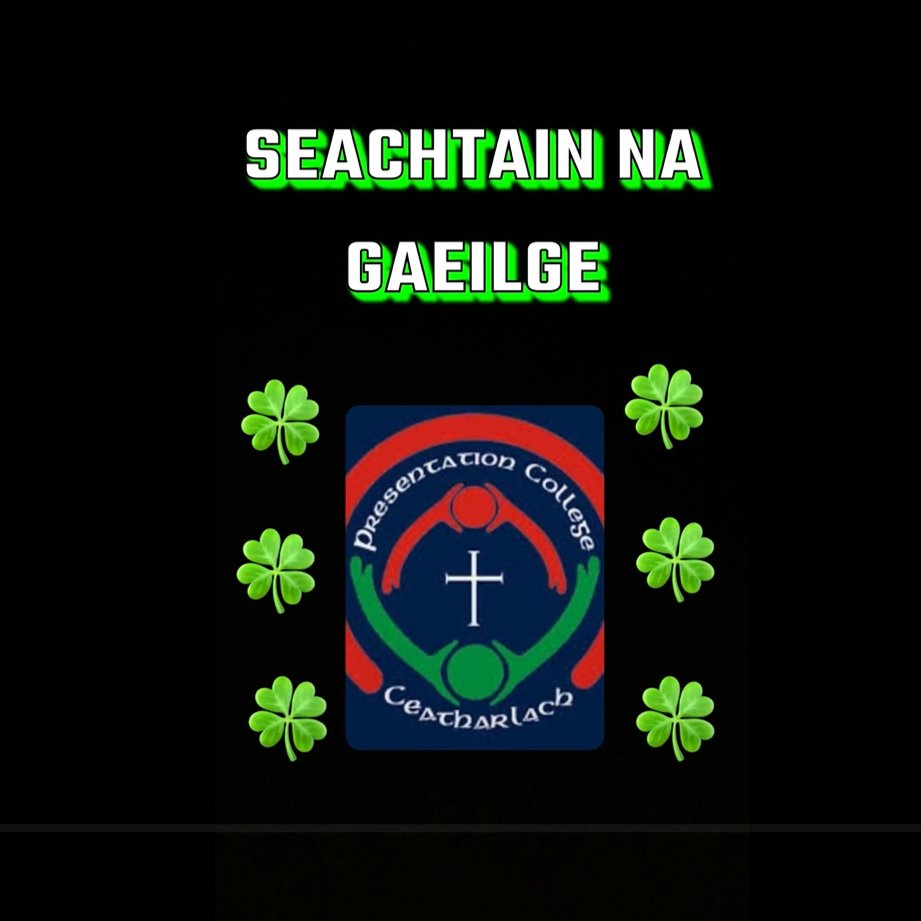 ☘️ A group of @Pres_Carlow Transition Year students made a video for #seachtainnagaeilge. It aims to encourage students and staff to use their 'cúpla focal' and ultimately to 'Bí bródúil as!'. presentationcollegecarlow.com/School/Latest-… Here is the link: …sentationcollegecar-my.sharepoint.com/:v:/g/personal…