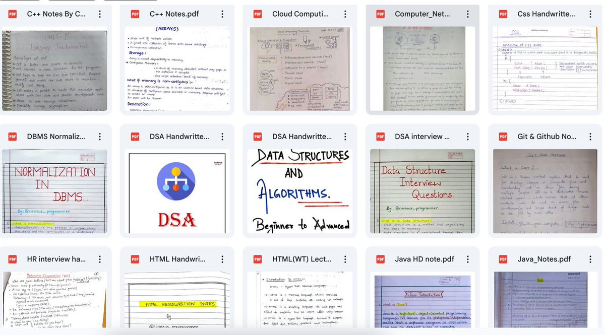 All Programming Handwritten Notes for Free!

Subjects Included:

☑ DSA
☑ Java
☑ DBMS
☑ Python
☑ Node.js
☑ React.js
☑ JavaScript
☑ C++
☑ Machine Learning
☑ Cloud Computing
☑ Computer Networks

How to Get All Notes:

Like &amp; Retweet
Follow Me (So I can DM)
&amp; Reply "Notes"