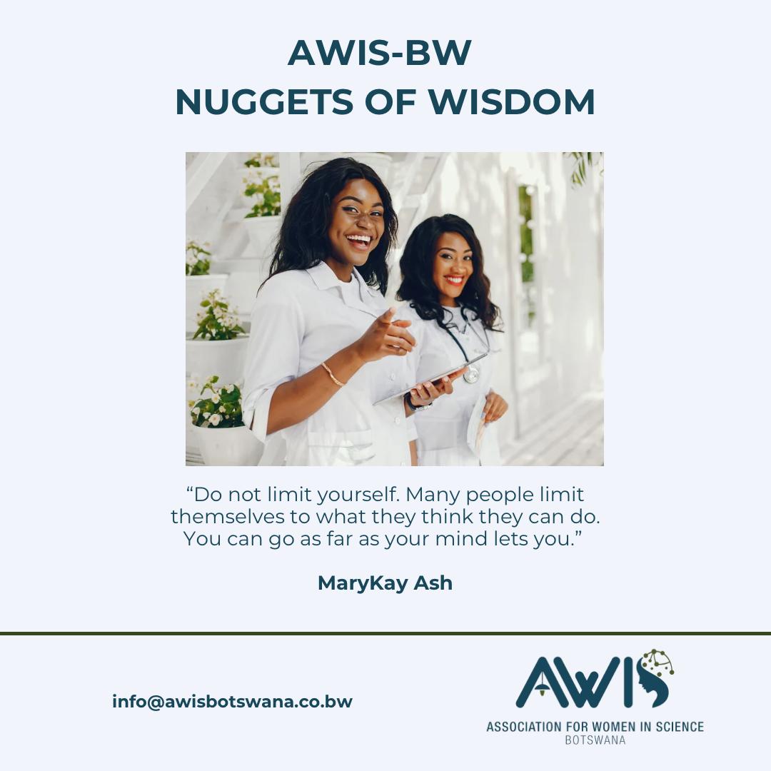 AwisBw27165's tweet photo. Expand your potential.

All too often, women place limits on their own potential.

You are capable of far more than you think and AWIS-BW🇧🇼 offers inspiration and guidance to help reach your full potential.

#launch #awisbw #stem #botswana #women #girlchild  #unitednations #SDGs https://t.co/JPgZIXrX4q