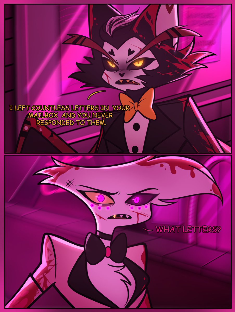 Timeless_027's tweet photo. CW: Mild Blood 
.
.
.
.
.
.
.
.
.
.
(New Overlord: Chapter 10)

"What letters?" 

#huskerdust #angeldusthazbinhotel #huskhazbinhotel #OverlordsAU https://t.co/rhy3pcXKL9