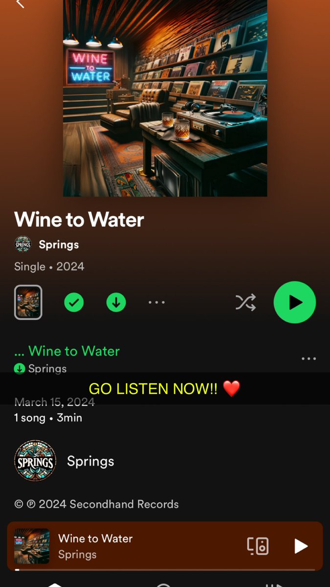 SpringsTheBand's tweet photo. “Wine to Water” is live now we need Spotify!

https://t.co/GUFGEnFviH https://t.co/fOg3FZyCAC