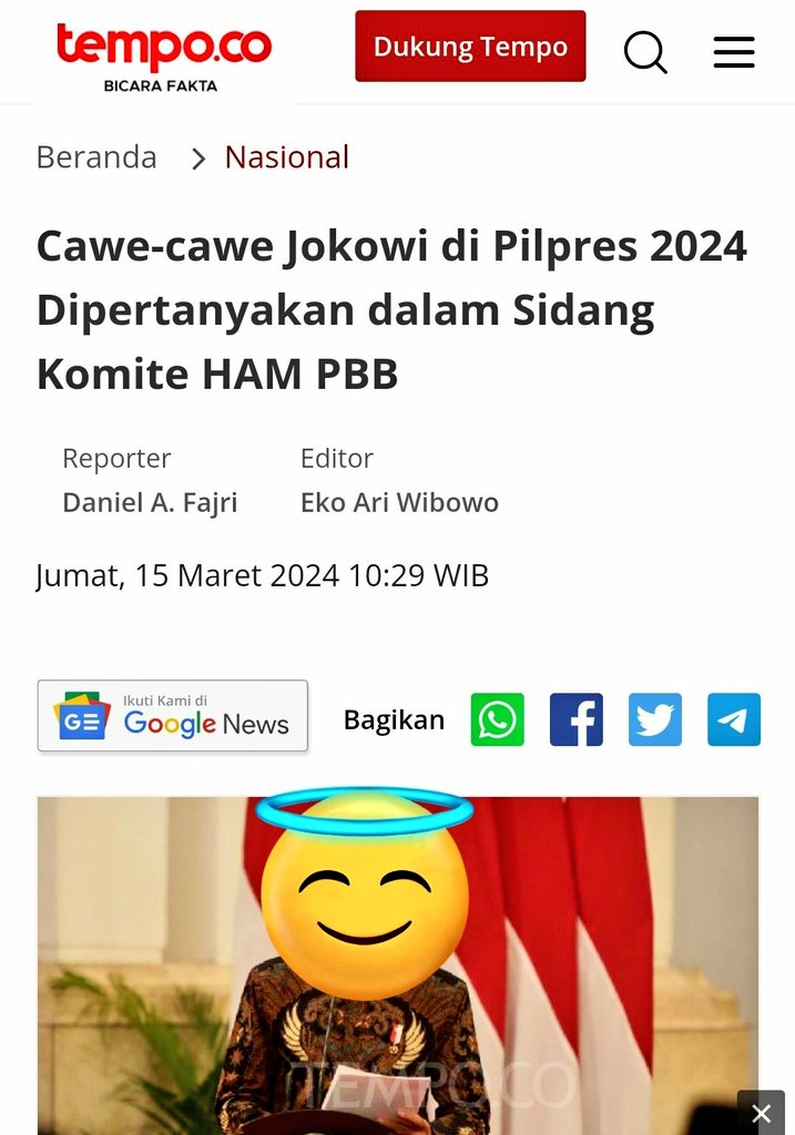 WargaBangsa's tweet photo. X Trends Jumat Berkah :
Cawe-cawe Jokowi di Pilpres 2024 Dipertanyakan dalam Sidang Komite HAM PBB
KPU akui jalin Kerjasama dengan Alibaba Cloud.
Sikap KPU tak buka Data lonjakan suara PSI di Madiun.
Masa Aksi di depan gedung BAWASLU RI, menuntut penolakan terhadap Pemilu Curang https://t.co/NX0ZUoccnj