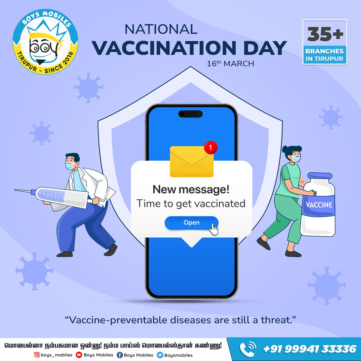 Happy National Vaccination Day! May this day serve as a reminder of the importance of immunization in preventing illnesses and safeguarding communities. 

#Boysmobiles #NationalVaccinationDay #VaccinesSaveLives #ProtectCommunities #PreventiveMedicine #VaccineAwareness