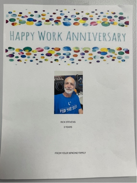 RickStevens63's tweet photo. Today marks my 3 year anniversary working at #NPXONE Indy! ๐๐ปSaw this in the break room! ๐ทAs Continuous Improvement Manager, I am doing what I love. I work with a great Team! https://t.co/5VBejUy6Ms