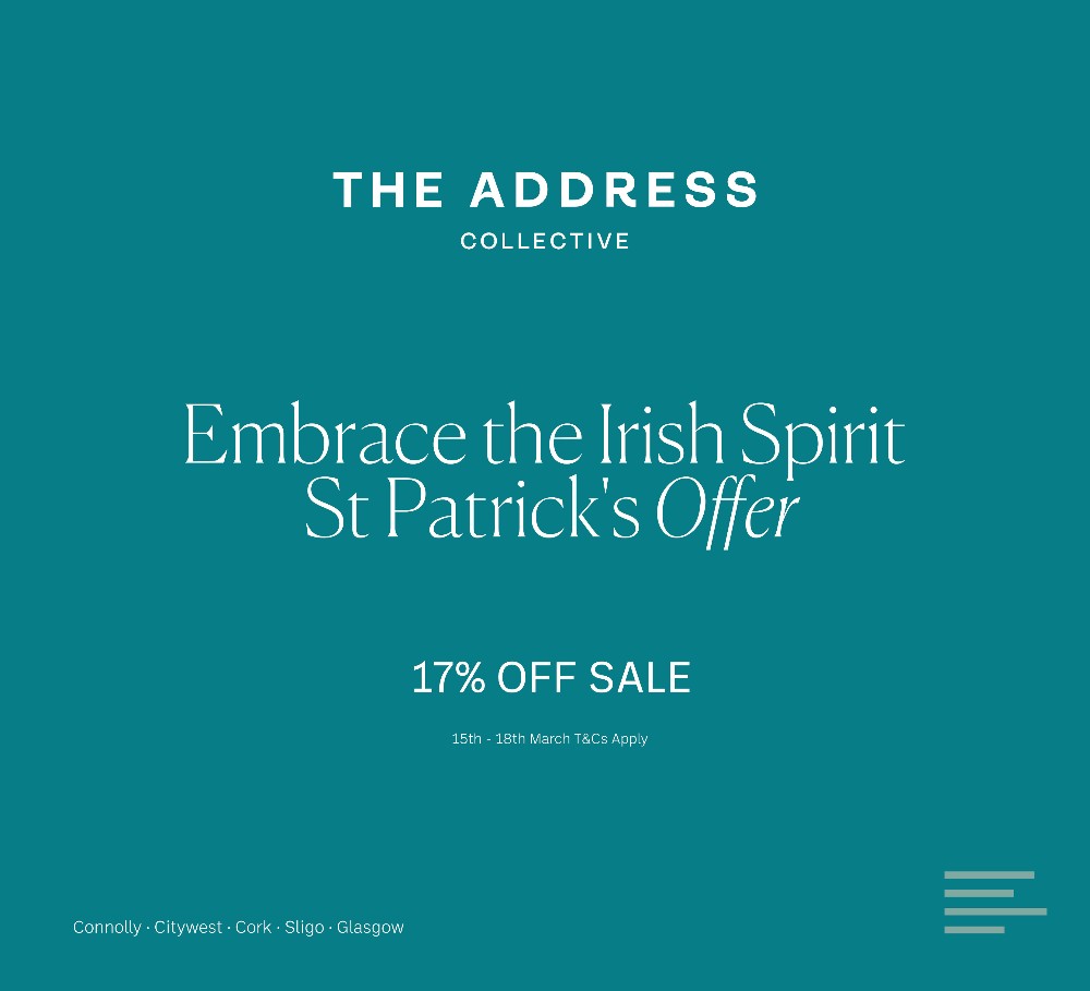 Wishing you  a great Saint Patrick's Weekend. We are offering 17% off-15th-18th March. Available in all  Hotels.

Connolly - ow.ly/wgR050QSsgj
Citywest - ow.ly/wcFa50QSsgi
Cork ow.ly/SgHS50QSsgh
Sligo - ow.ly/uKqk50QSsgf
Glasgow - ow.ly/V3G550QSsgk