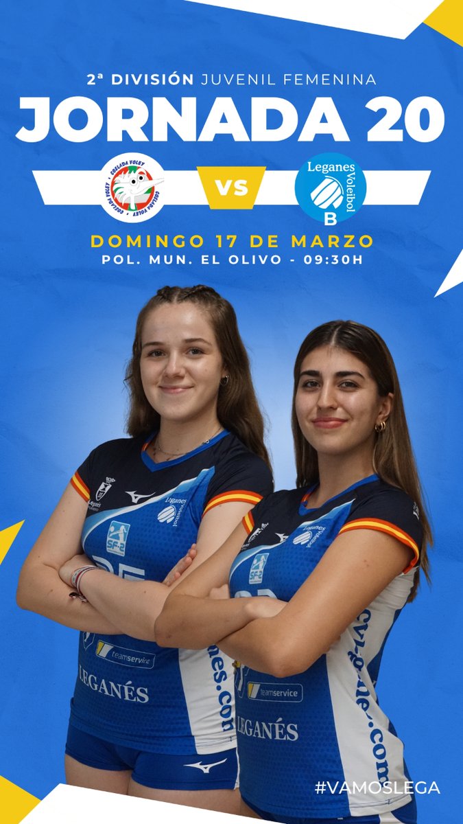 🏐 PARTIDO - 2ª División Juvenil Femenina

👥 Juvenil B Femenino
🆚 Coslada Voley
⏰ 17/03 - 09:30 horas
🏟 Polideportivo Mun. El Olivo

#VamosLega 💙🤍
#MejorCanteraESP 💪🇪🇸