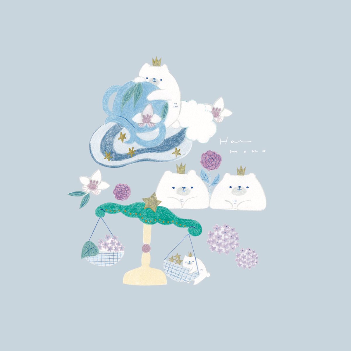 simple background flower star (symbol) no humans blue background animal white flower  illustration images