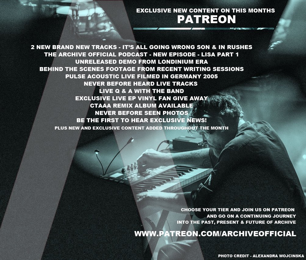 Some very cool stuff has been added on this months Patreon! More updates coming across the days & weeks.. Live Q & A date to be announced plus a very cool Fan Give Away and more! Sign up today to get access to some truly awesome content! patreon.com/archiveofficial