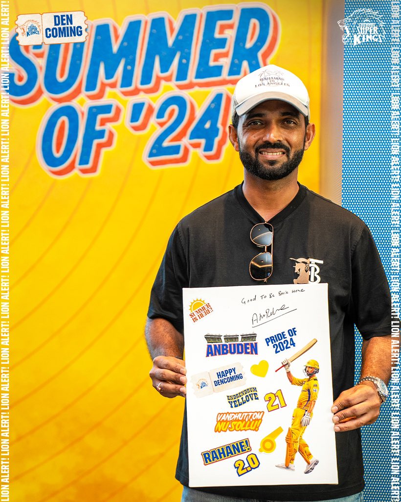 Ajju Bhai bringing in the warm summer feeling! 2️⃣.0️⃣ 🌞 #WhistlePodu #Dencoming @ajinkyarahane88