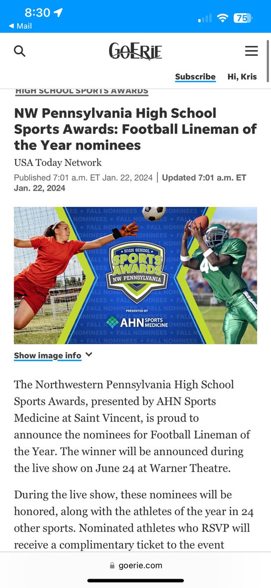 Kris Bunk (@4_bunk) on Twitter photo Blessed to be a nominee for Lineman for <a href="/hssportsawards/">USA TODAY High School Sports Awards</a> looking forward to the event in June! <a href="/ETNreisenweber/">Tom Reisenweber</a> Blessed to be a nominee for Lineman for <a href="/hssportsawards/">USA TODAY High School Sports Awards</a> looking forward to the event in June! <a href="/ETNreisenweber/">Tom Reisenweber</a>