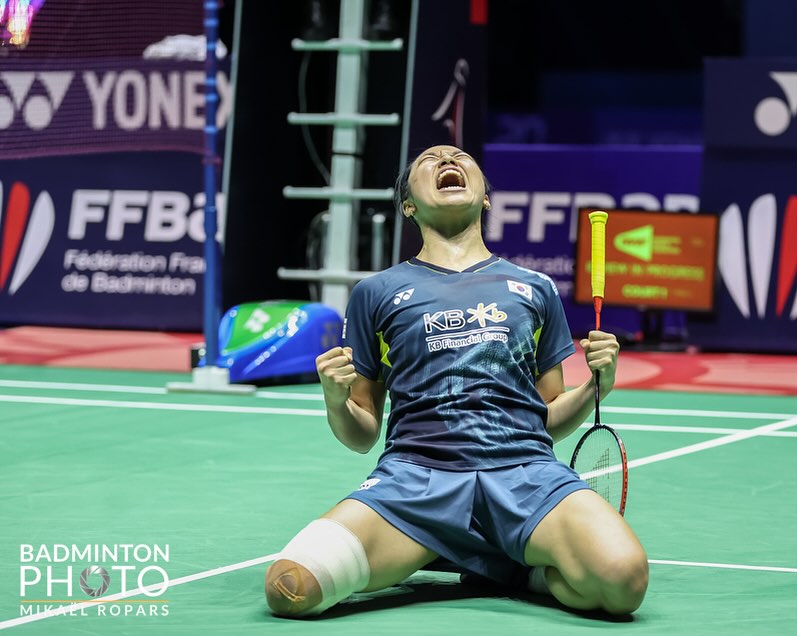 She did it once again 💥 👏 She entered the semi finals An Se Young ( South Korea 🇰🇷 ) defeated Han Yue ( China ) in the quarterfinals with 21-16 , 21-19 . #AllEngland2024 #AnSeYoung #HanYue
