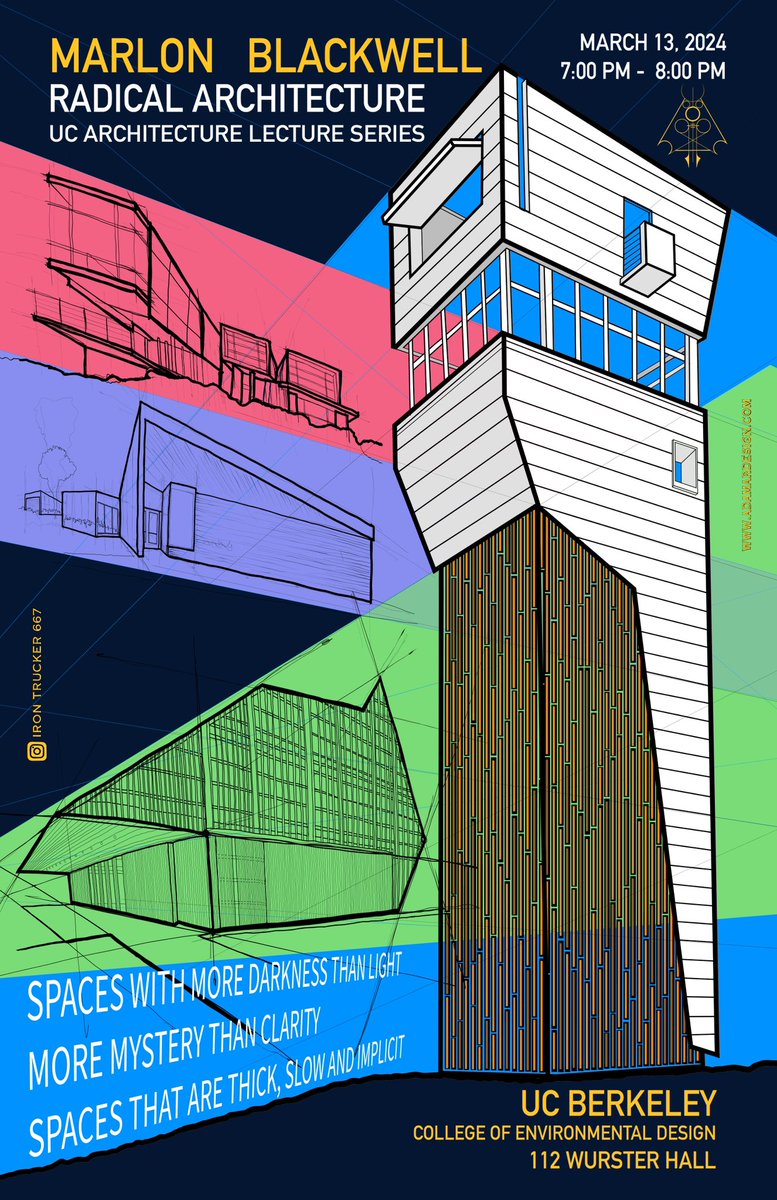 AdamarDesign's tweet image. Amazing lecture  @ced_berkeley even with the @UCBerkeley power outage at #WursterHall @MarlonBlackwell presented his #RadicalArchitecture to a packed house @ the #BerkeleyCityClub @aiaeb MB was gracious enough to sign the #poster I made! #AdamarDesign #IronTrucker667 #EpicAsFook