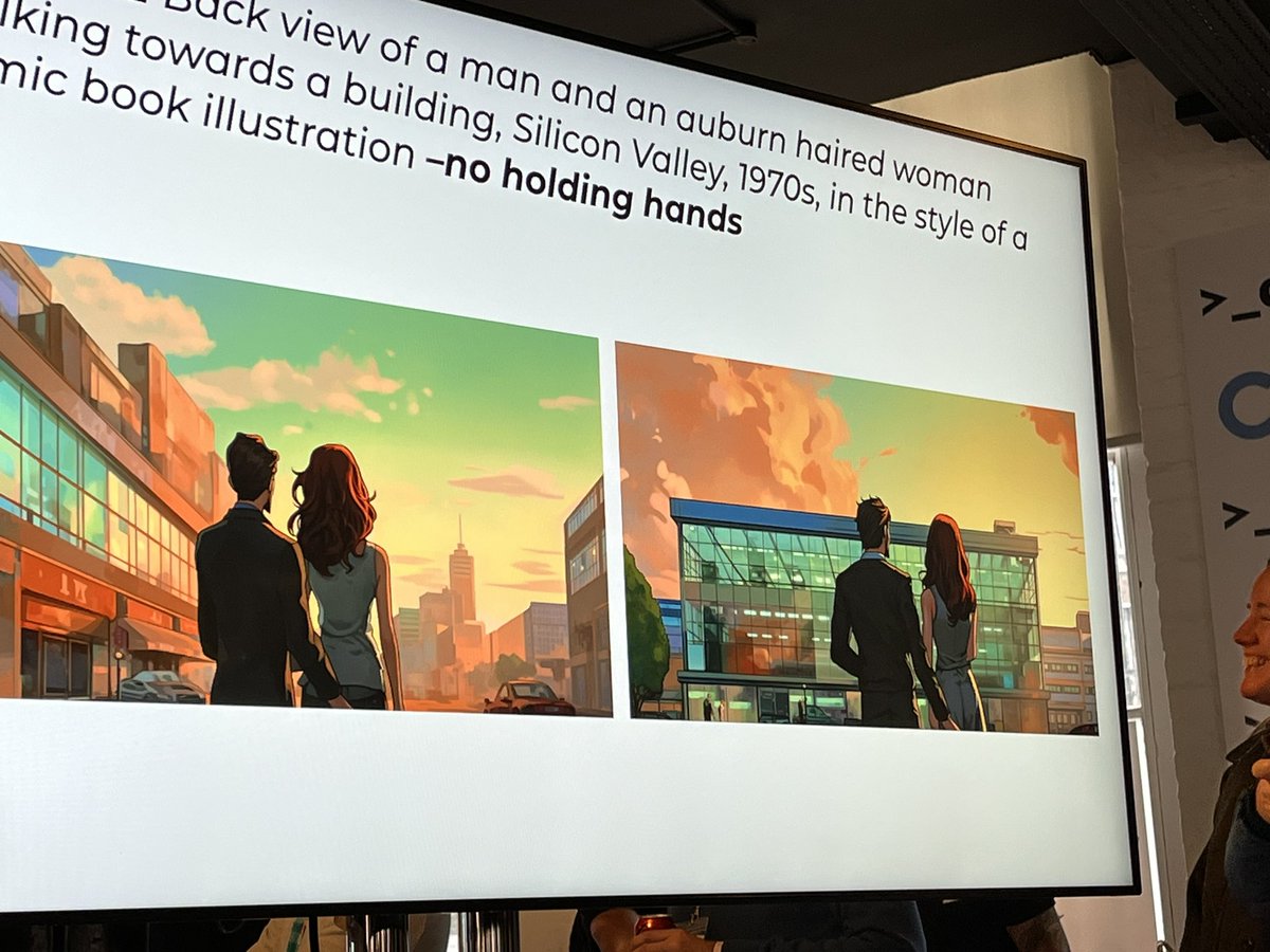 @ianmiell @monkigras @juliaferraioli Interesting observations about bias in #midjourney from the creation of the Unsung Hero comic on Lynn Conway, by Jim Boulton at @monkigras Apparently quite hard to prompt MidJourney to depict a man and a woman in a non-romantic way (!!)