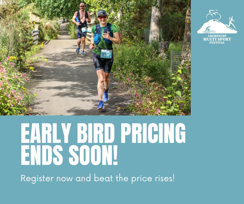 One week left! We don't want you to miss out on saving money on your entry to any of our fantastic events that make up the Aberfeldy Multi Sport Festival. 

aberfeldytriathlon.com/aberfeldy-midd…
