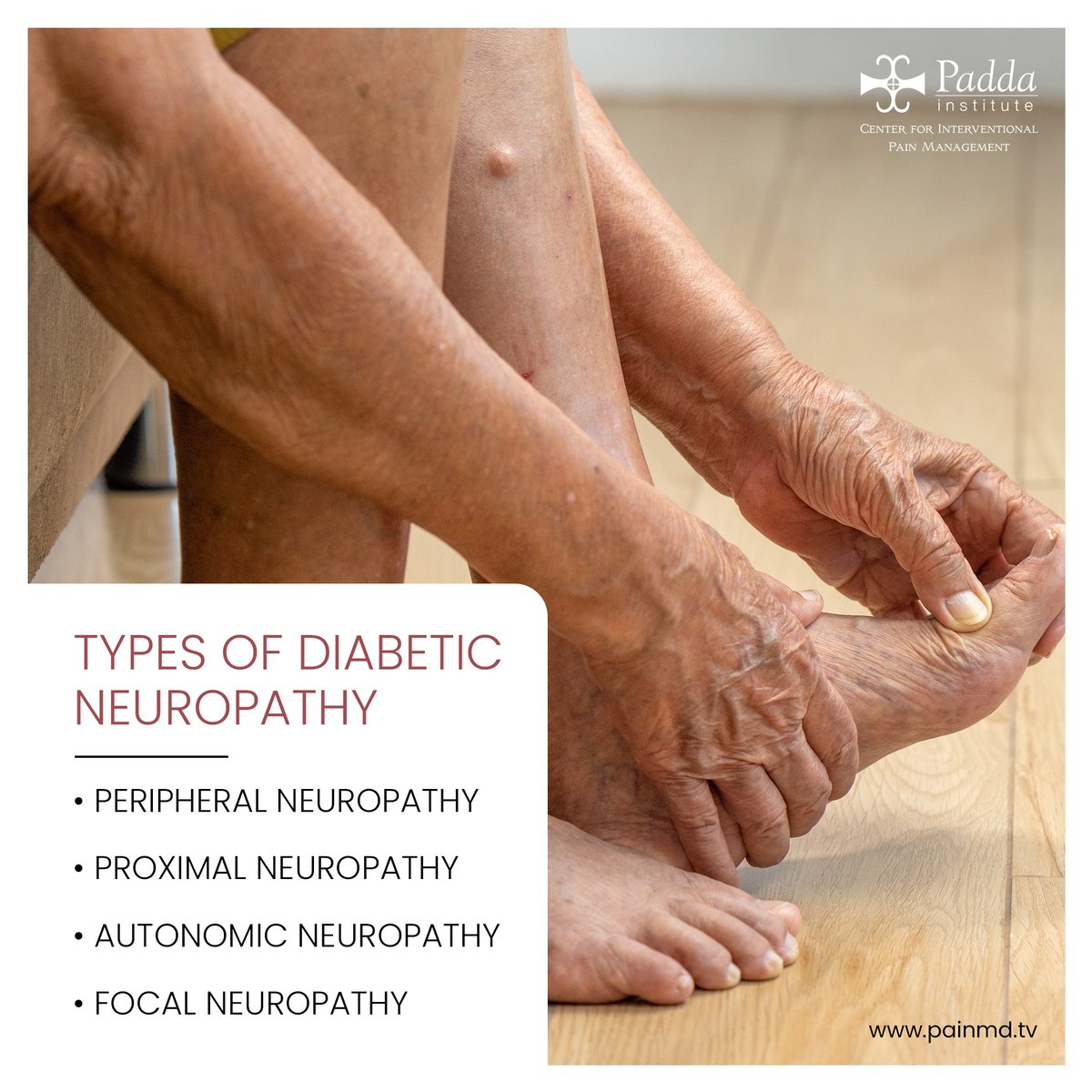 At the Padda Institute, we have the best pain management specialists who provide diabetic neuropathy treatment to our patients and recovery from diabetic neuropathy.

For more information, get in touch with us today!

shorturl.at/cmOX4

#diabeticperipheralneuropathy