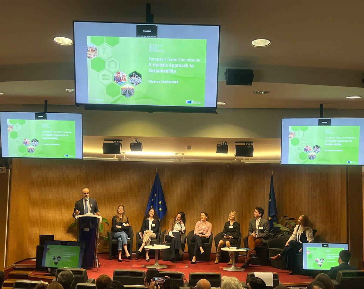 Today, our ED @santander_edu presented some of ETC’s most exciting #TransitionPathway Pledges at the @EU_Growth anniversary event on #EUtourism. What a great chance to celebrate two years of collaboration and share ideas to build a #sustainable & resilient 🇪🇺 #tourism ecosystem.
