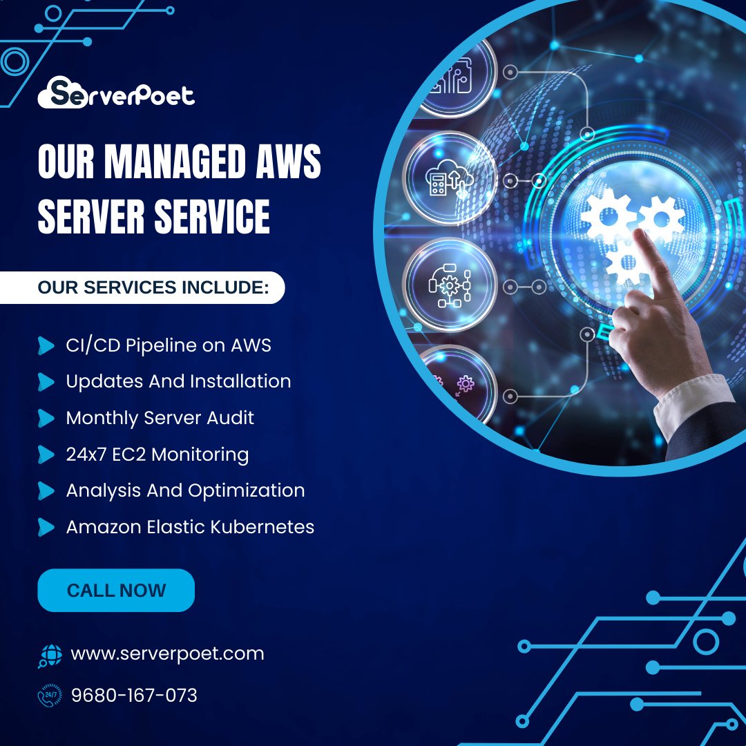 ServerPoet's tweet image. Experience seamless integration and unmatched performance with ServerPoet&apos;s AWS server service. Elevate your business to the next level.

#AWSserverservice #webhosting #servermangement #hostingprovider #serverpoethosting #pratapnagar #jaipur