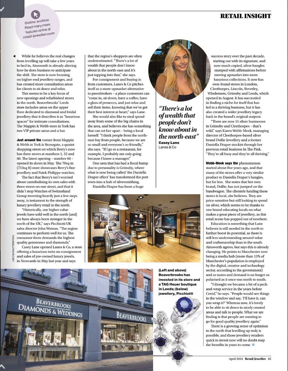 It is definitely not grim up North, as luxury and watch retailers invest millions in new stores and refurbs in the north of England. Read more in my story for the April issue of @retailjeweller