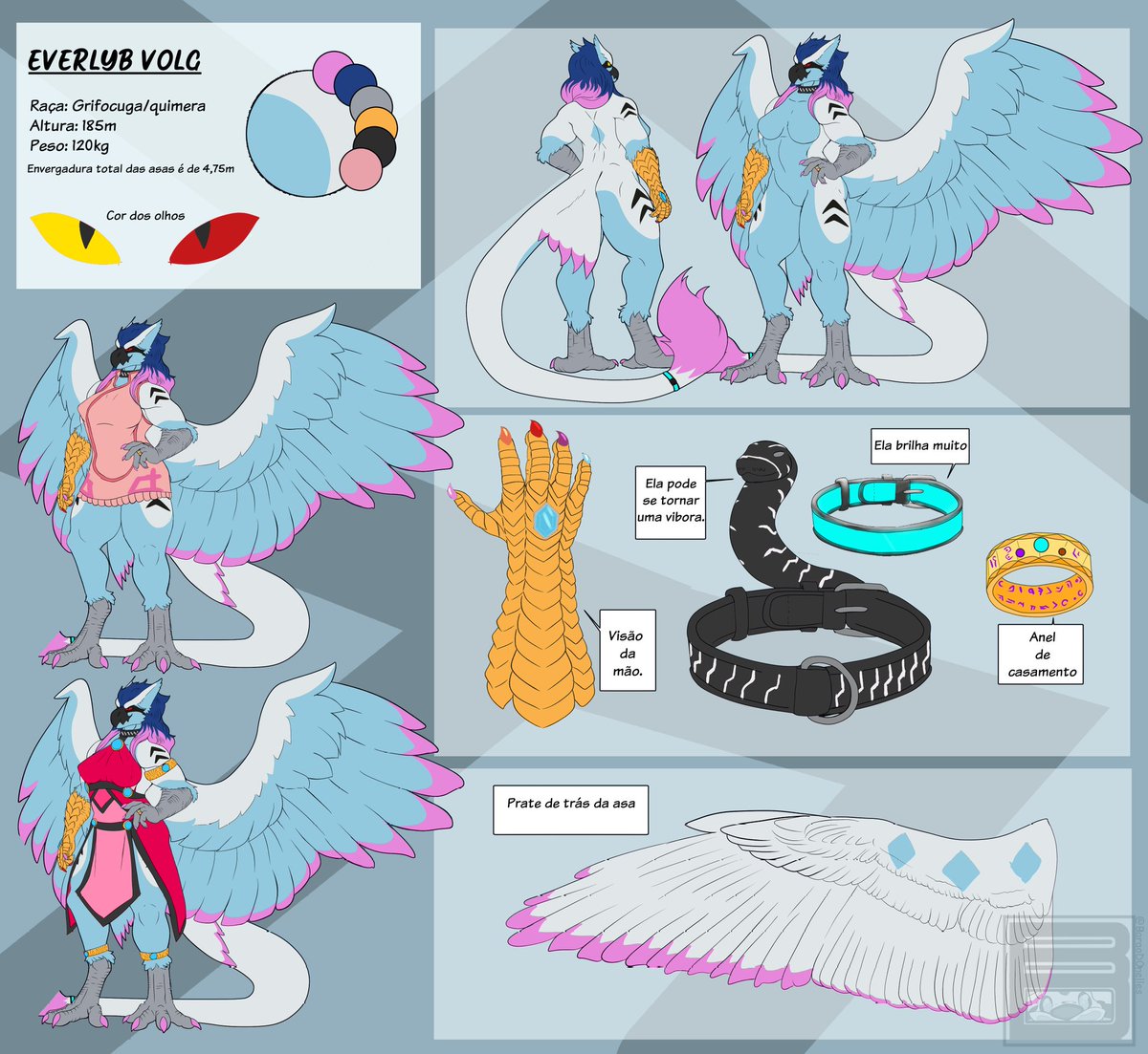 EverlynVolg's tweet image. Vamos lá!! Não tenha medo de se aproximar, por mais colorida que eu seja não sou venenosa. Sou apenas uma grifo que adora conhecer novas espécies, mas se for um dragão ou uma outra ave, chegue mais perto!