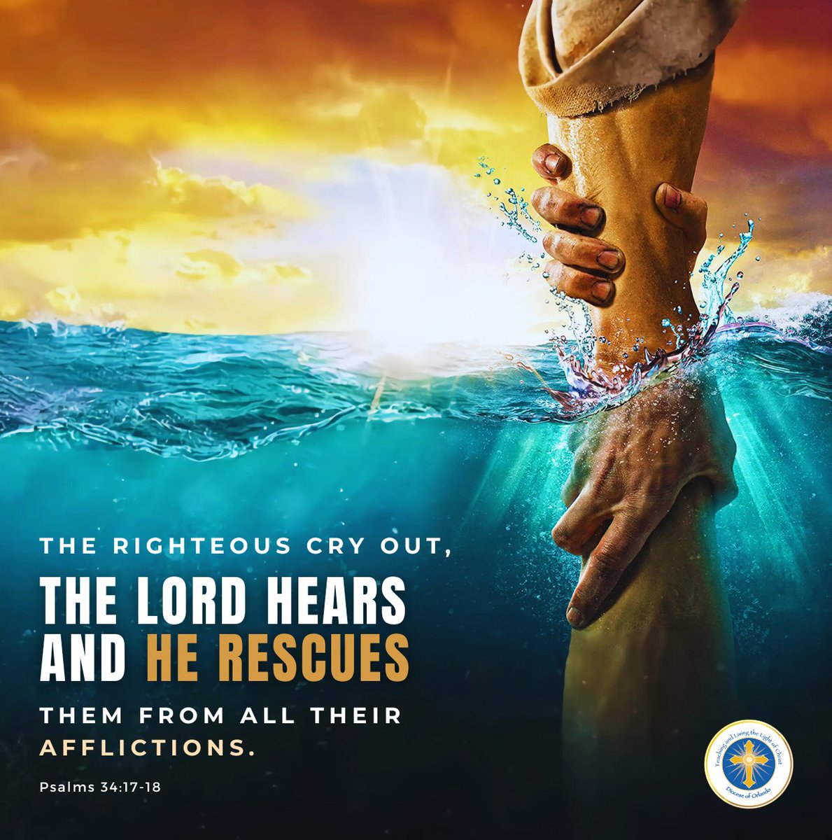 The Lord is close to the brokenhearted. He will never abandon us, even if we are drowning in our afflictions.