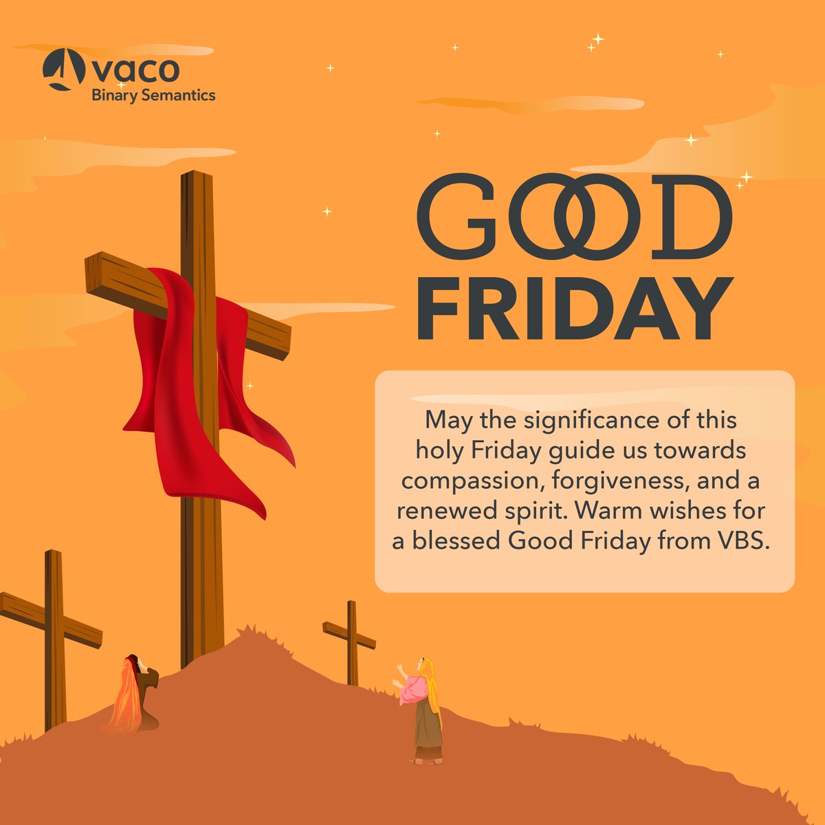 Embrace the spirit of #goodfriday – a day of compassion, forgiveness, and renewal. Let the profound significance of this holy Friday inspire #kindness and grace. . The #VBS family wishes you a blessed Good Friday. . #divineblessings #WithYouAllTheWay