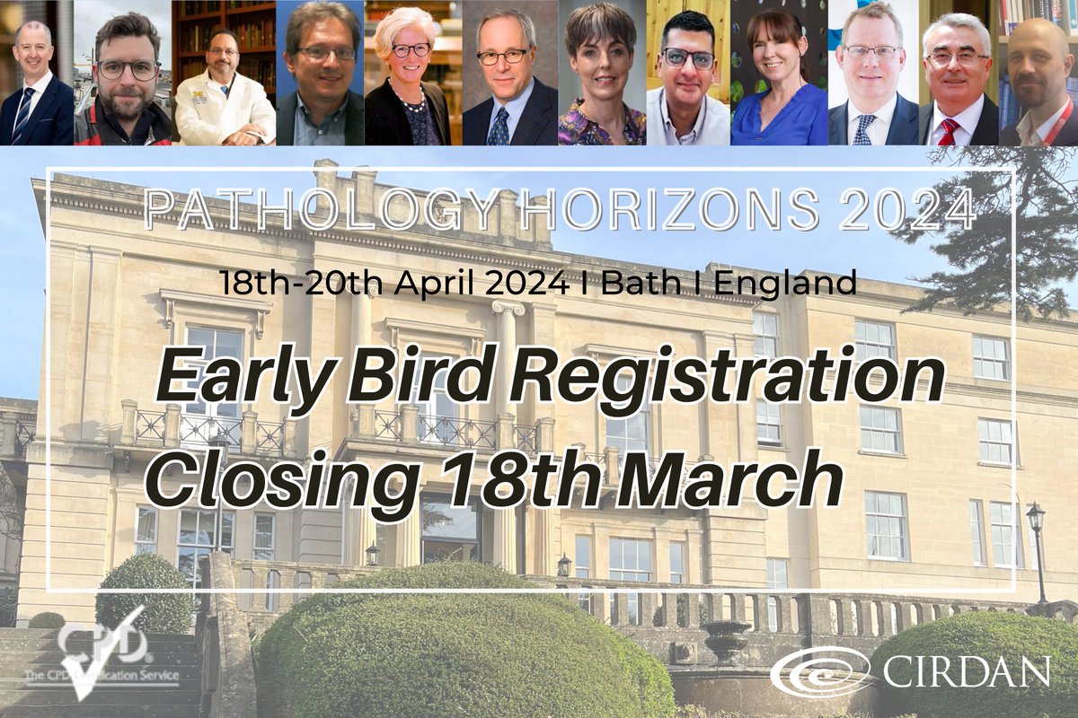 path_horizons's tweet photo. Pathology Horizons 2024 early bird registration ends Monday 18th March!

Don't miss your chance to be part of the discussion on the future technologies and practices within Pathology!

Register now to receive 20% discount: https://t.co/D2g0GX07cU https://t.co/FPMy40vqC1