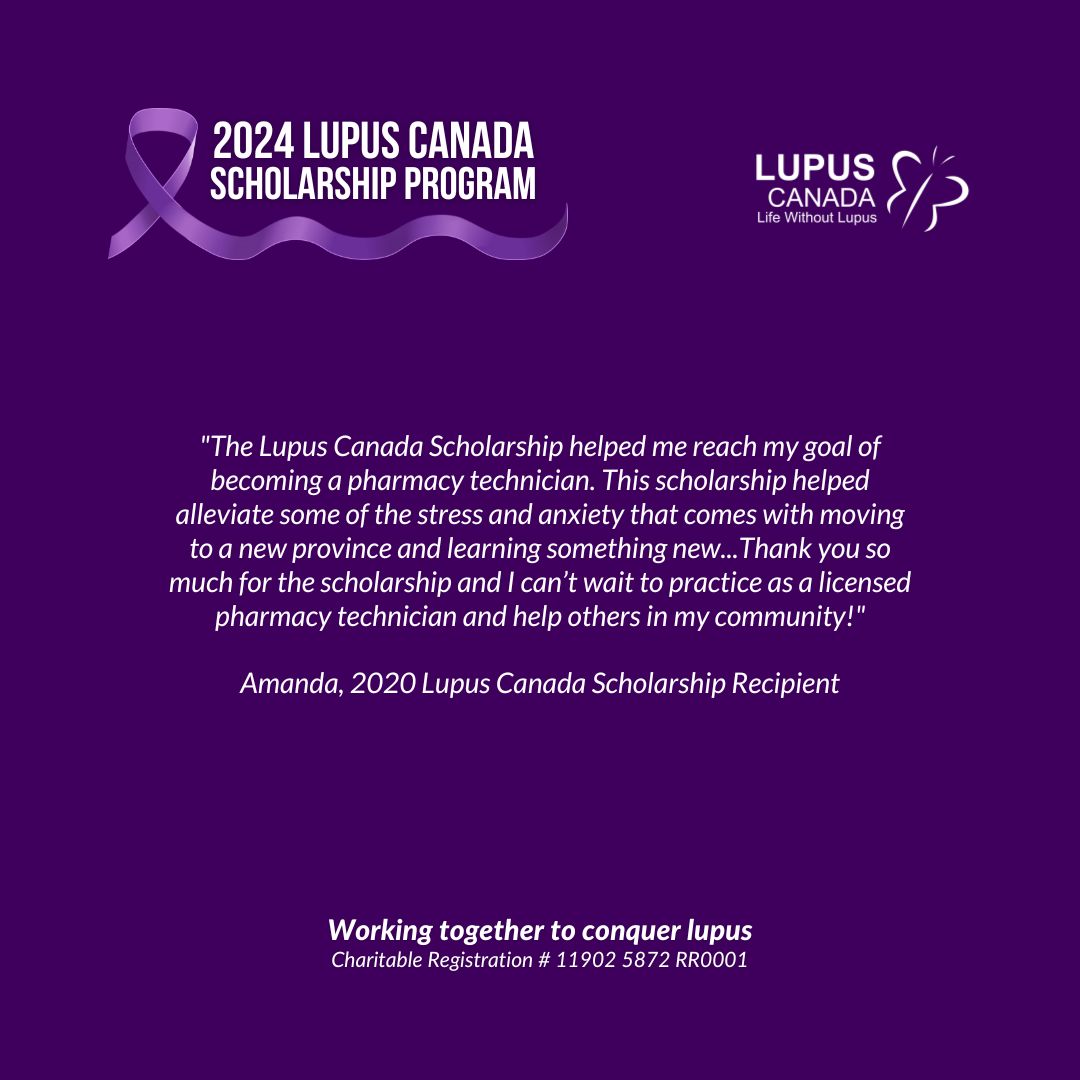 Lupus Canada is proud to offer 6 one-time #scholarships of $2,000 CAD each to students diagnosed with #lupus, who are pursuing higher education at a post-secondary institution.

🗓️ Applications are due May 31, 2024. 

For more information visit buff.ly/3TexxGy