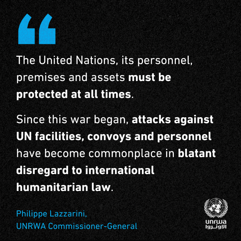 UNRWA's tweet photo. 🔹At least 1 @UNRWA staff member killed and 22 injured in attack on distribution centre in Rafah, southern #Gaza
 
🔹@UNFPA reports safe spaces for pregnant women &amp; new mothers are becoming increasingly difficult to find
 
🔹Access to people in northern #Gaza remains insufficient