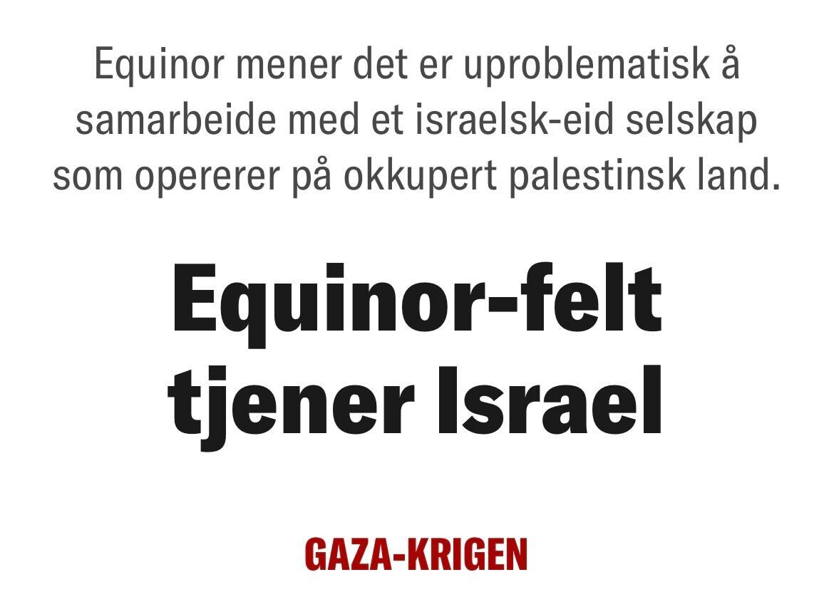 Equinors Rosebank partner er majoritetseid av Delek Group, som er svartelistet av FN og ekskludert av Oljefondet og KLP for menneskerettighetsbrudd. Likevel mener @equinor at det er uproblematisk å samarbeide med et selskap som opererer på okkupert palestinsk land.