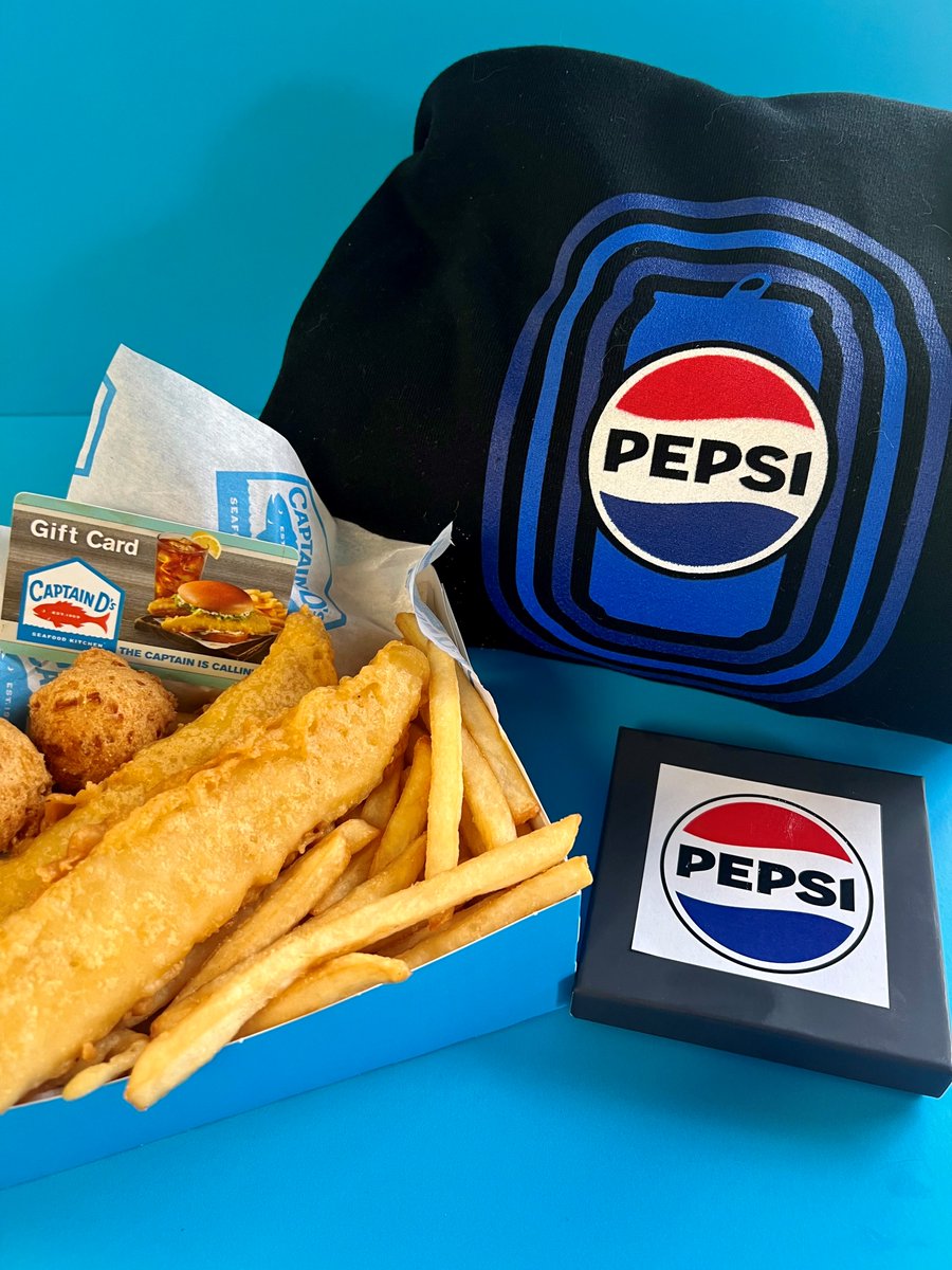 FISH FRIDAY GIVEAWAY! Ready to cozy up in this Pepsi snuggie with your fave Captain D’s meal?! This can all be yours when you enter for your chance to WIN! To Enter: 1️⃣Share this post 2️⃣Follow @CaptainDs and @pepsi 3️⃣Tag your fave bestie to share Pepsi & D's seafood with using…