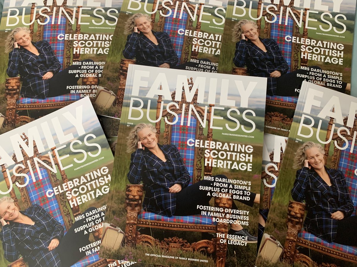 Delighted to say the latest issue of our bespoke #FamilyBusiness magazine is out now.  88 pages packed with news insights and perspectives.  Fabulous cover shot of Anna from <a href="/ScotlandShop/">ScotlandShop</a> and a massive shout out to <a href="/DesignMabon/">MABON Design and Print</a> for bringing my ideas to life!