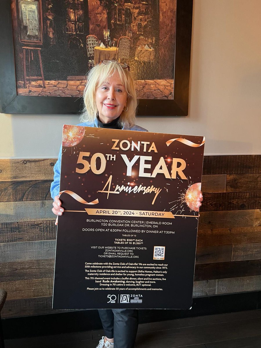 Great to be on the Zonta Oakville board.

This is our 50th Anniversay Year. Join us us on April 20 in celebration at the Burlington Convention Centre.

@ZontaOakville

Grab your tickets 🎟 
🌐 zontaoakville.org 

#zonta #zontaoakville  #inthecommunity #silviagualtieri