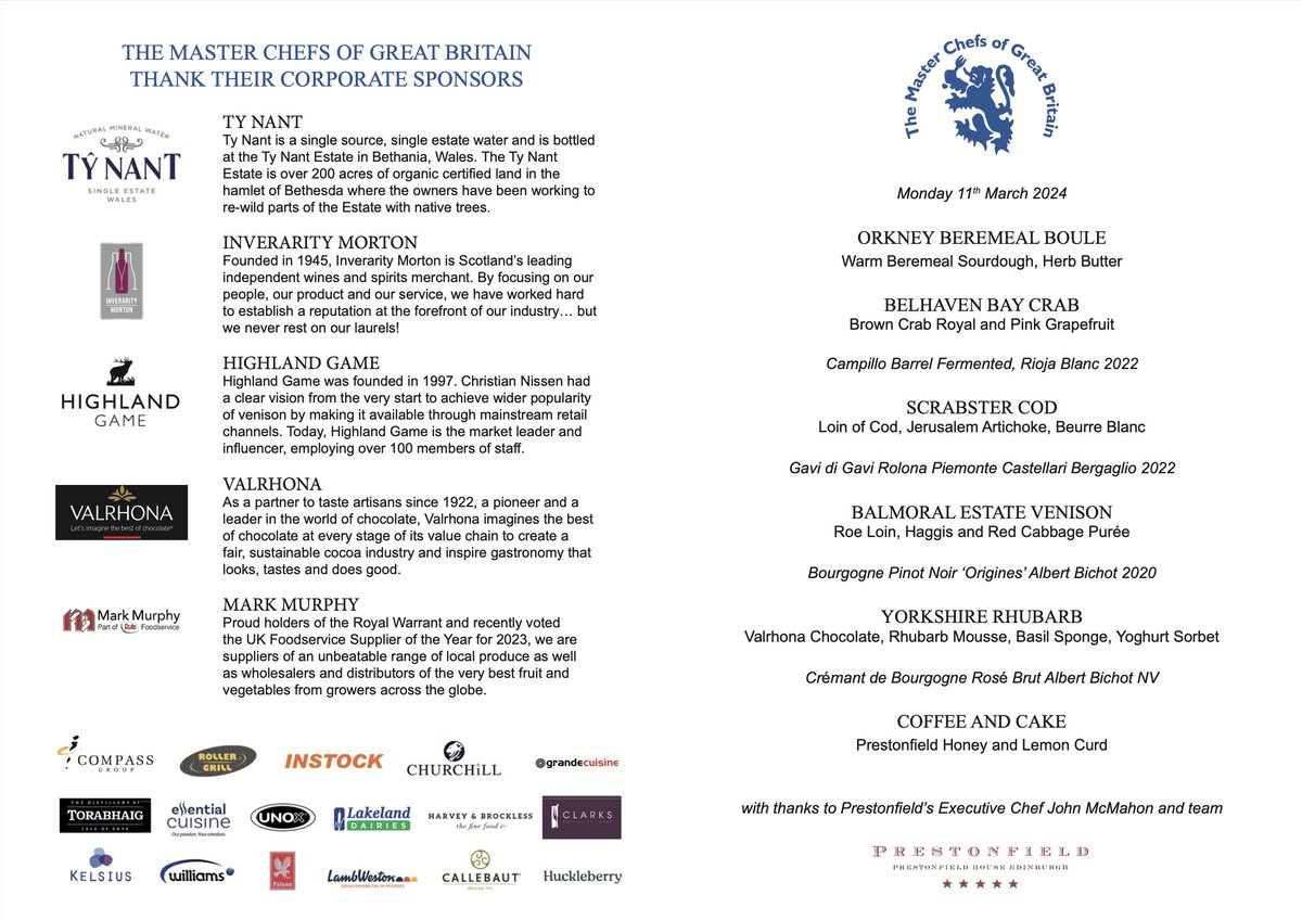 Congratulations to everyone involved in producing such a great evening for the @masterchefsgb 40th Anniversary Dinner earlier this week. Our own Alastair Boogert selected some exceptional IM wines 🍷for dinner - including #albertbichot & #CastellariBergaglio @CastellariBerga 👏