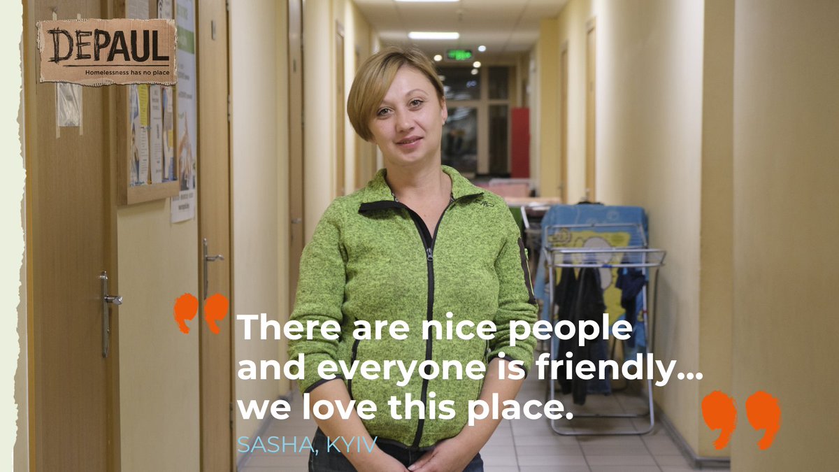 📍#Ukraine After living for three months without heating, water and electricity, Sasha fled her home with her young family. Arriving in #Kyiv with just £40, Sasha didn't know where to go. Then, her family was welcomed at Depaul's hostel, where they now have a place to stay.