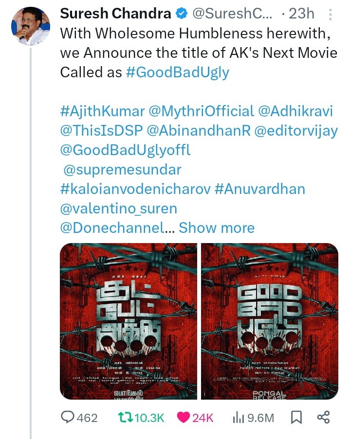 natarajan333's tweet image. Reach level 🔥🔥🔥🔥🔥🔥

Feel the difference

#GoodBadUgly #AjithKumar  #VidaaMuyarchi